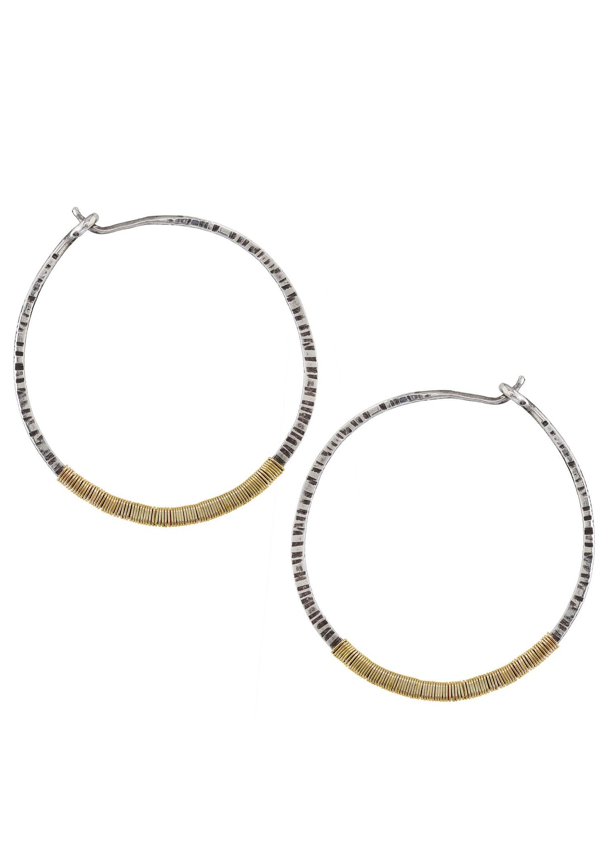 14k gold fill Sterling silver Mixed metal Earrings measure 1-1/2&quot; in length and 1-1/2 in width Handmade in our Los Angeles studio