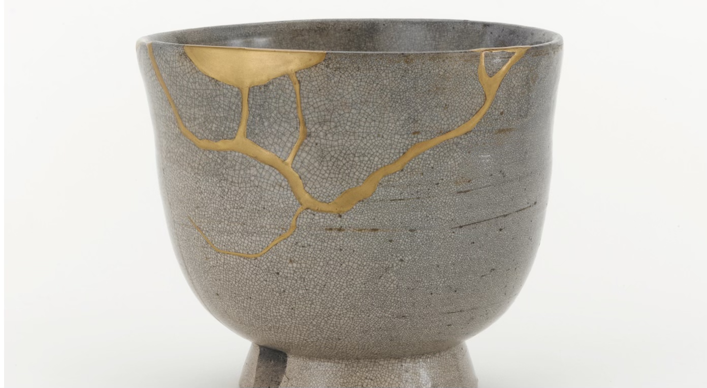 Kintsugi, translated as “repair with gold” is the ancient Japanese technique of mending broken pottery.