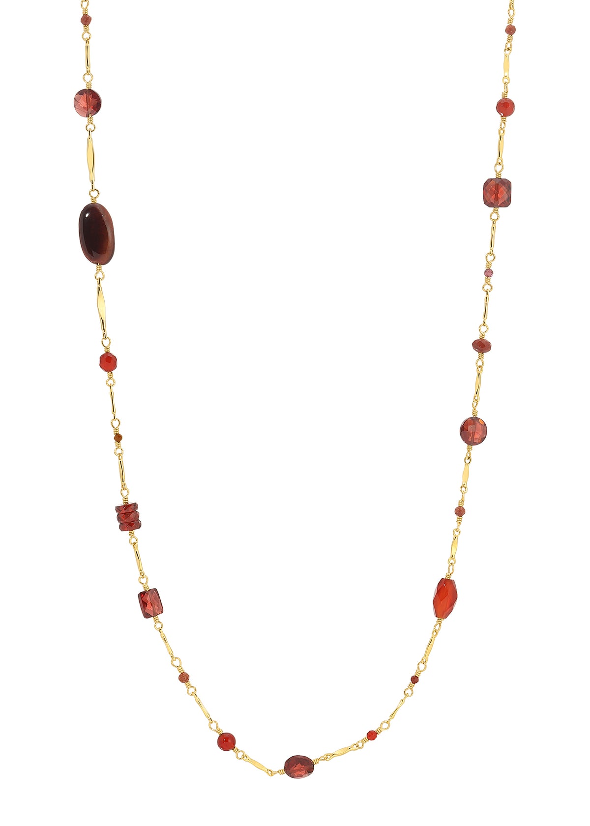 CHUNKY DOT DASH NECKLACE IN CHILI