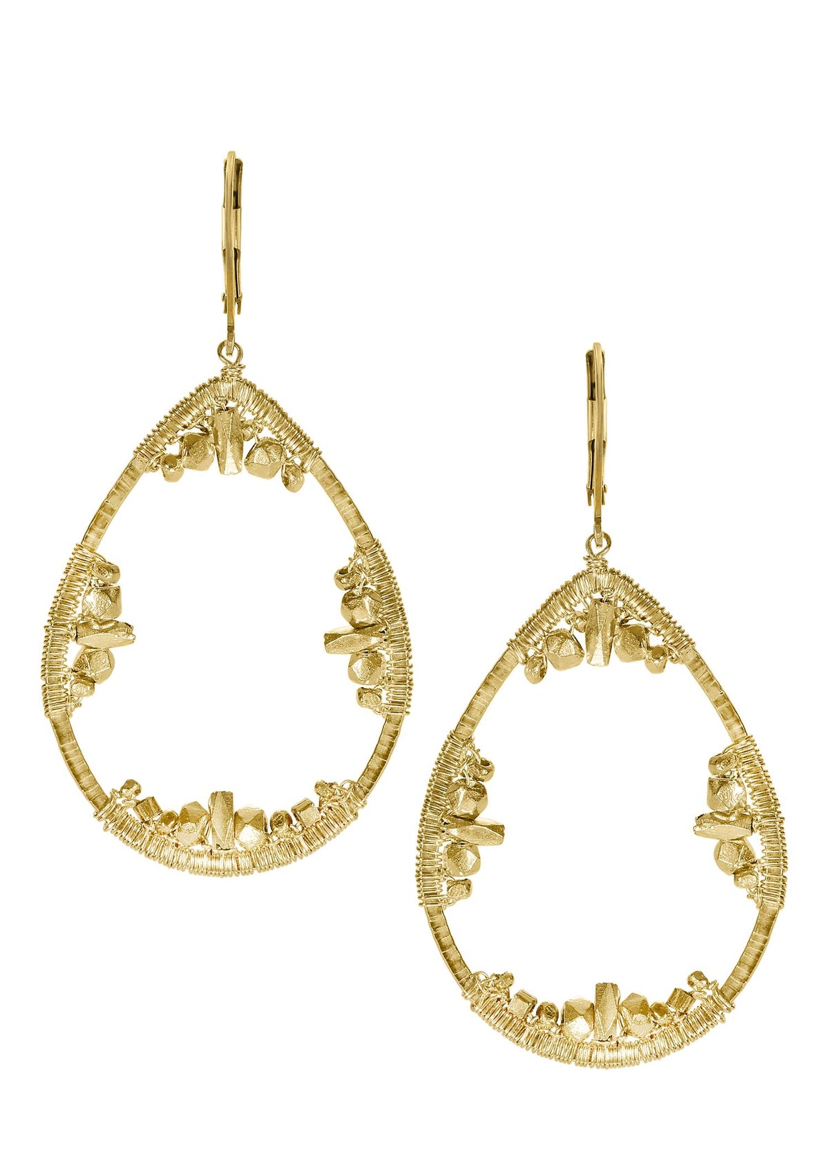14k gold fill Earrings measure 2-1/8&quot; in length (including the levers) and 2-1/8&quot; in width Handmade in our Los Angeles studio