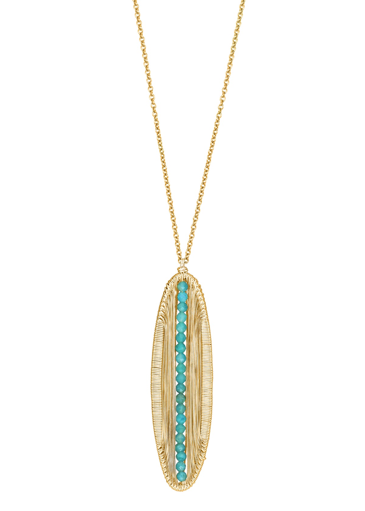 AMAZONITE ELONGATED POD NECKLACE