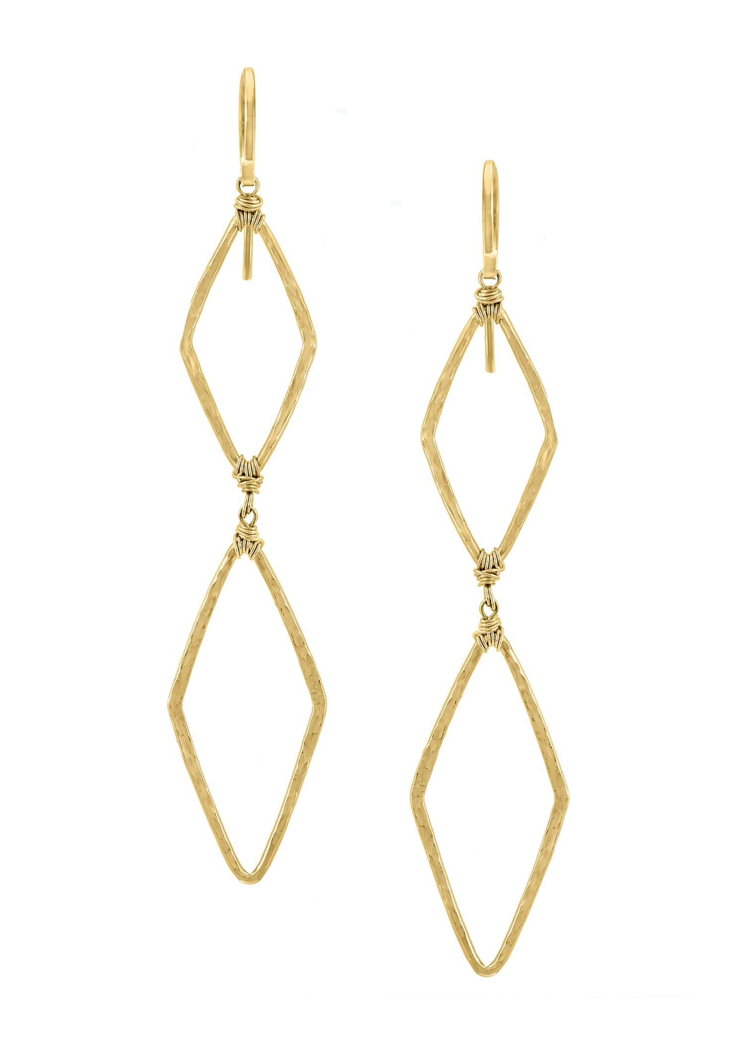 14k gold fill Earrings measure 2-3/4" in length (including the ear wires) and 9/16" in width Handmade in our Los Angeles studio