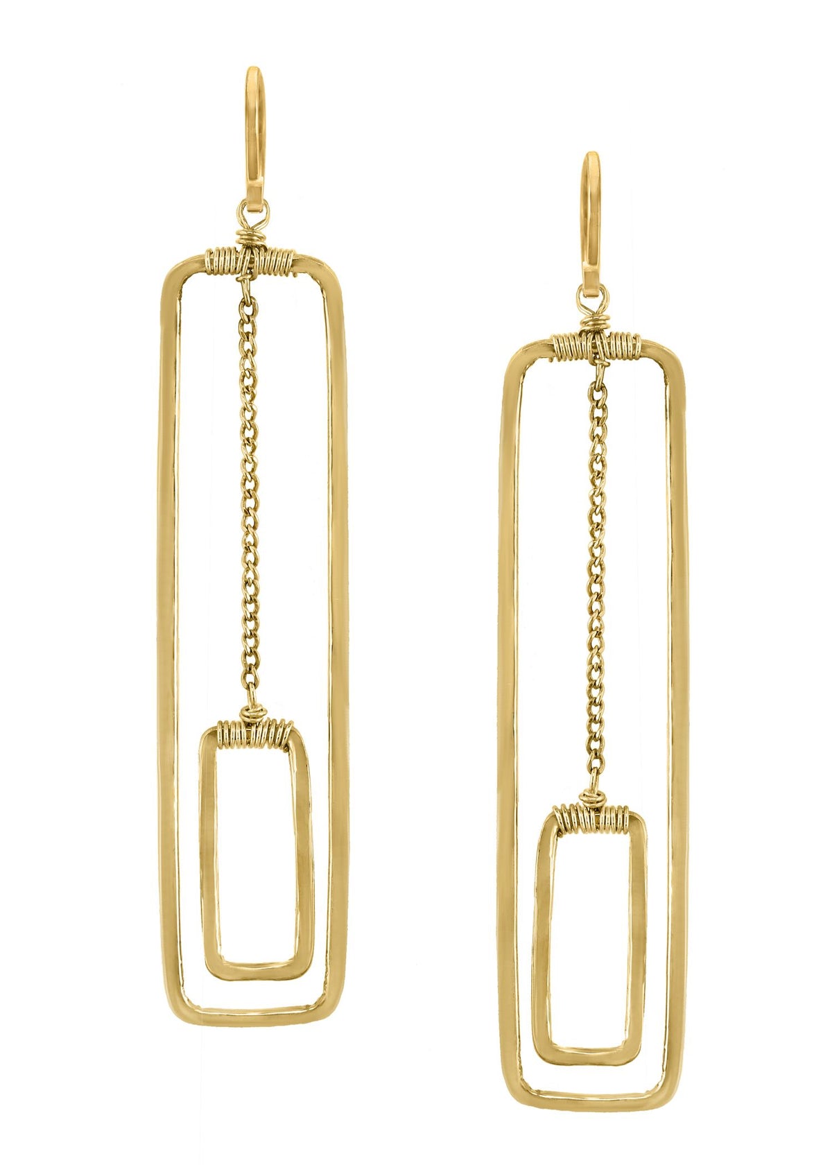 14k gold fill Earrings measure 2-1/4&quot; in length (including the ear wires) and 5/8&quot; in width Handmade in our Los Angeles studio